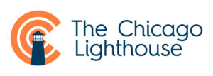 The Chicago Lighthouse logo, which consists of an image of a lighthouse surrounded by 3 concentric circles